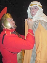 Steve Lomax as Commander Sir Samuel Vimes and James Lloyd-Smith as Prince Cadram